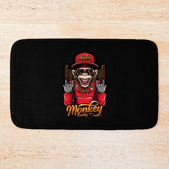 MONKEY FUNKY RETRO Bath Mats DESIGN