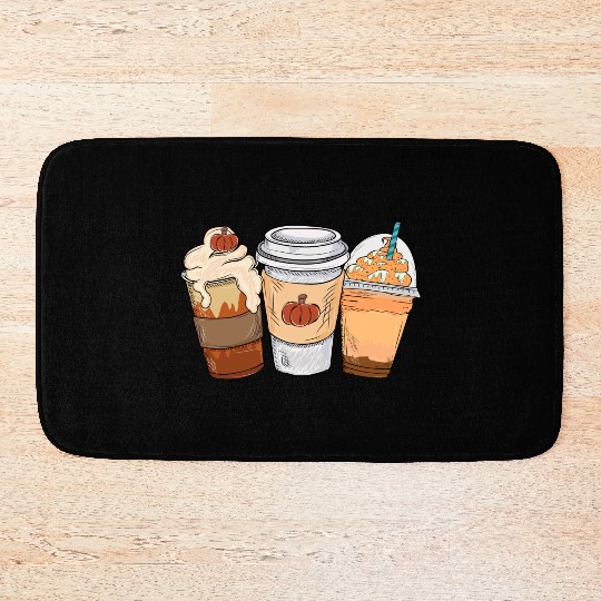 Fall Coffee Drink Thanksgiving Bath Mats