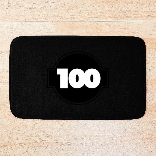 Number 100 Black & White Bath Mats