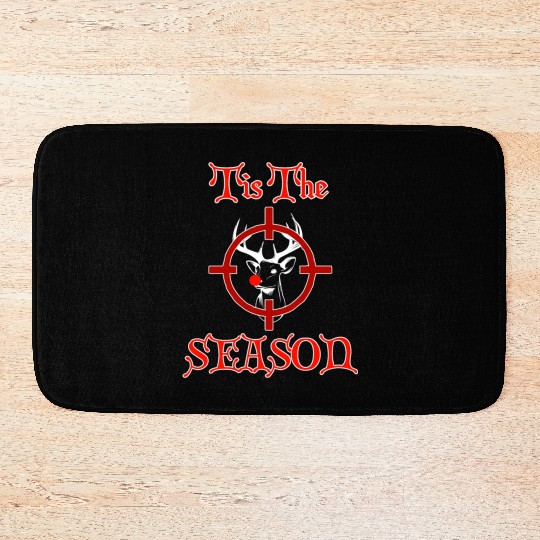 Funny Redneck Deer Hunting Christmas Design Bath Mats