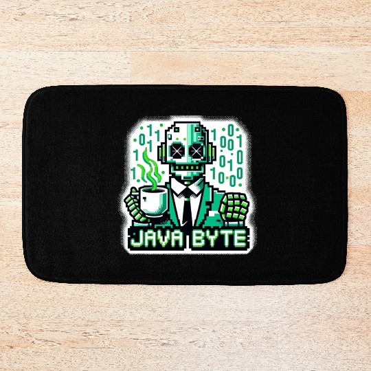 Java in the Digital Age - Futuristic Robot Coffee Bath Mats