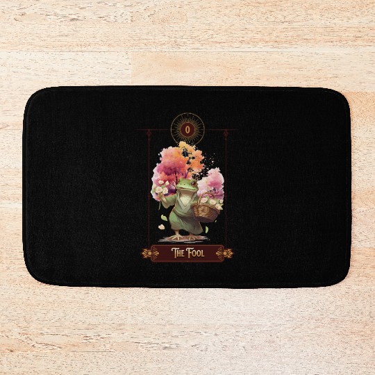 "The Fool" Frog Tarot Card Bath Mats