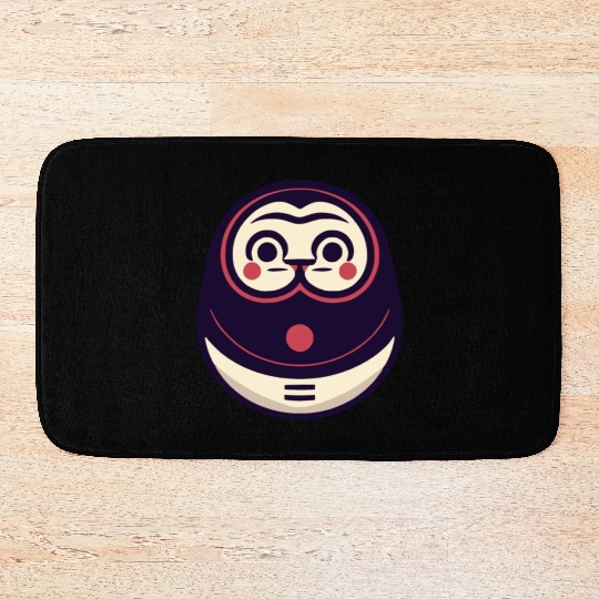 Kawaii Cat Face Daruma Doll Bath Mats