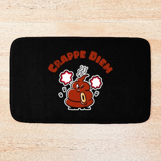 Crappe Diem Funny Carpe Diem Poop Bath Mats