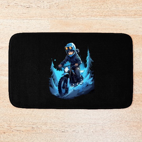 Dirt Bike Anime Ice Racing Motorcycle Ice Racer Bath Mats