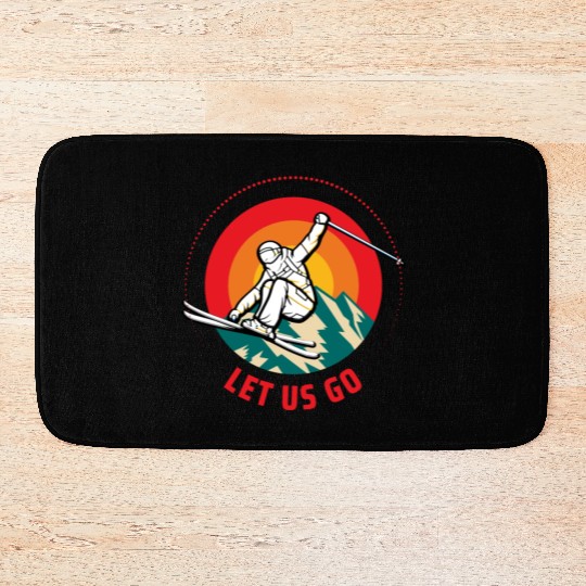 "Winter Wonderland Thrills: Snowboarder's Paradise Bath Mats