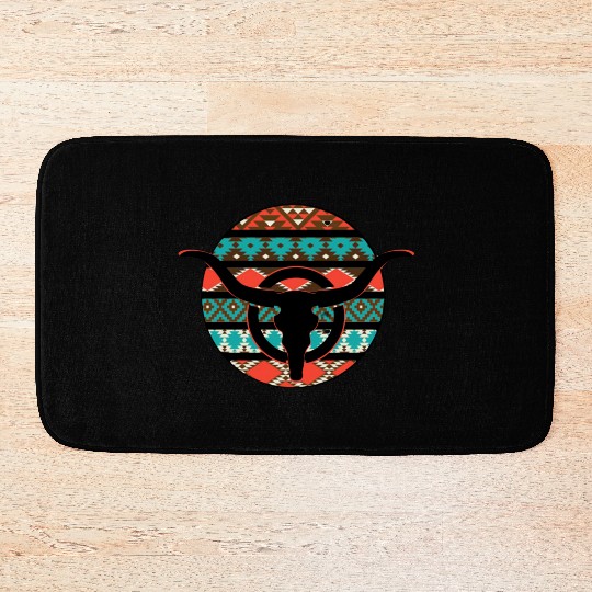 Retro Cow Skull Bath Mats