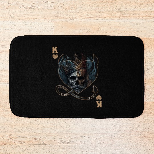 Heart King Playing Card Halloween Gothic Fan Bath Mats