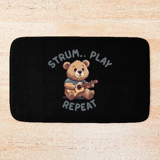 Guitarist Guitar Player Bear Lover Bath Mats