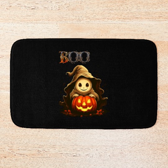 Adorable Boo Kid Ghosts With Pumpkin Bath Mats