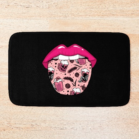 Alcohol Drinking Drinker Tongue Bath Mats