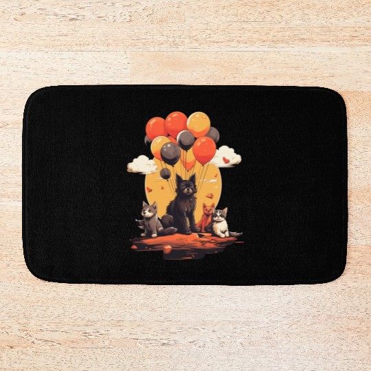 Cats, Dogs & Balloons Bath Mats