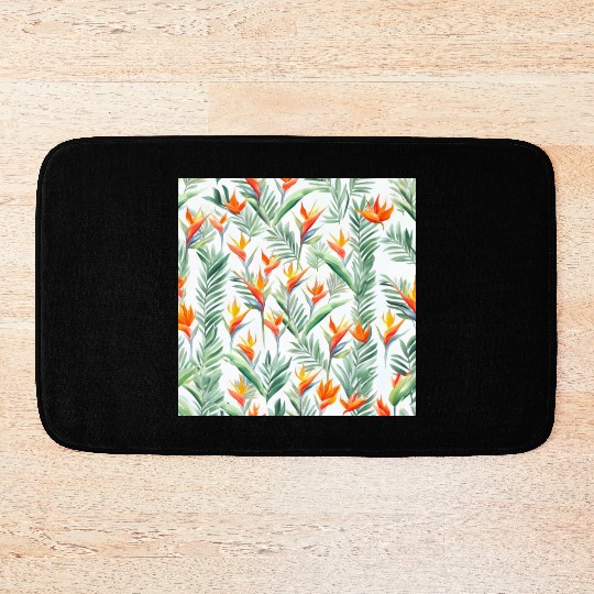 Retro Heliconia Bath Mats