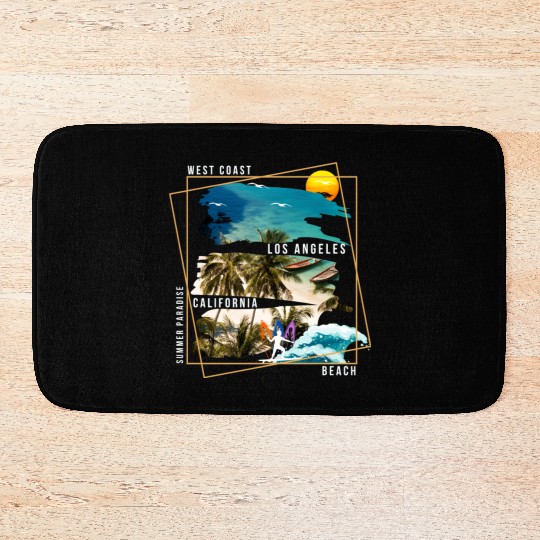West Coast Los Angeles California Beach Bath Mats