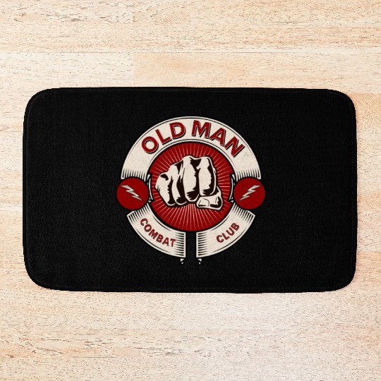 Old Man Combat Club Funny Jiu Jitsu Marital Arts Bath Mats