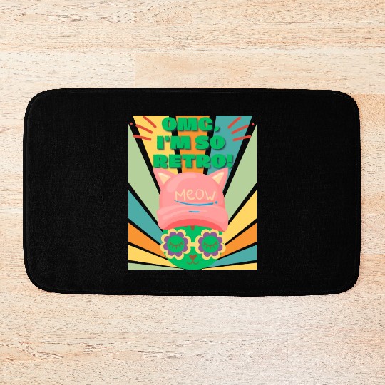 Omg I'm So Retro Cool Cat Bath Mats