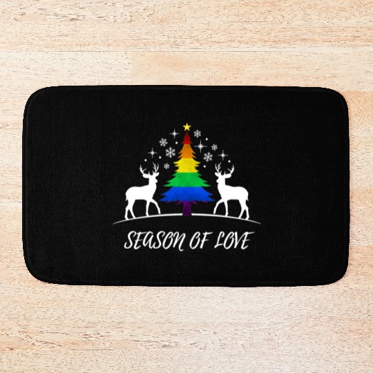 Gay Christmas Tree Gay Couple Season Of Love Bath Mats