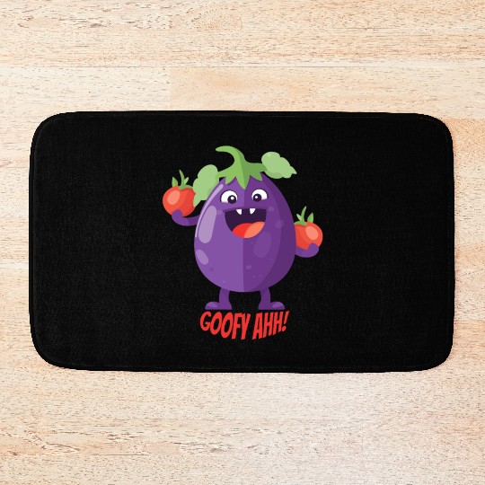 Eggplant Tomato Party Goofy Ahh Bath Mats