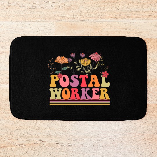 Postal worker flower Bath Mats