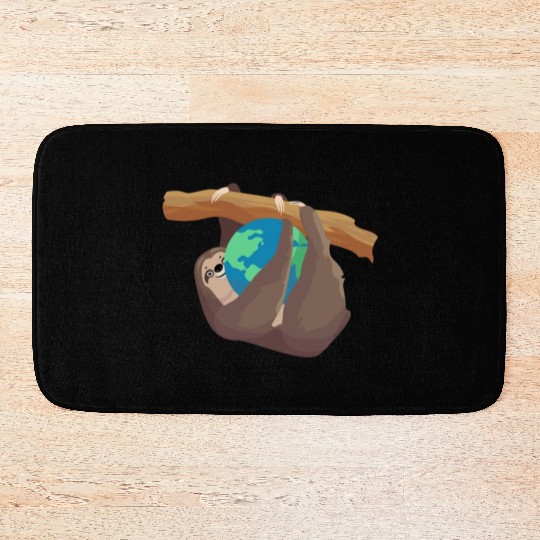Forest Sloth Animal Embrace Mother Earth Day Bath Mats