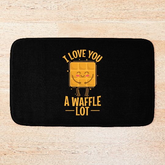 I Love You a Waffle Lot Pastry Pastry Snack Bath Mats