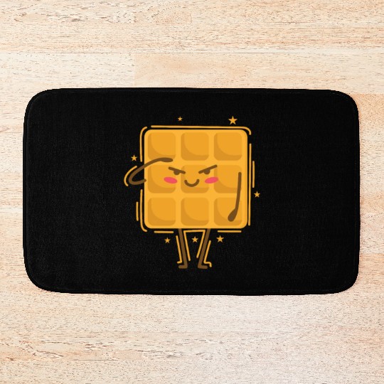 Waffle salutes Pastry Snack Bath Mats
