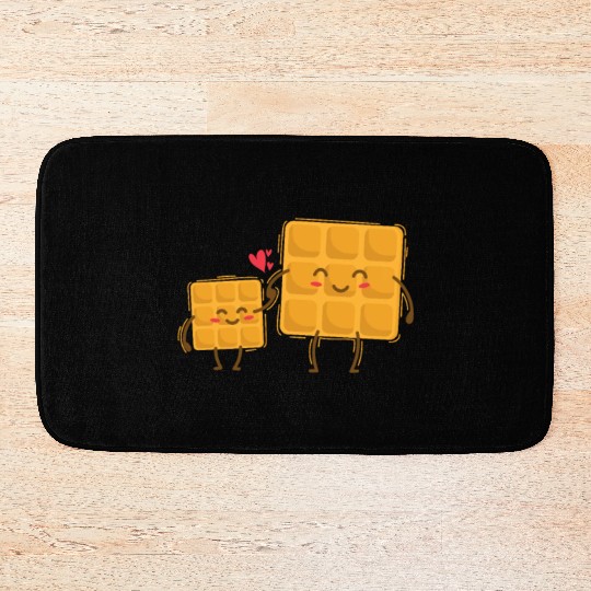 Waffle Mom with Waffle Child Dough Pastry Bath Mats