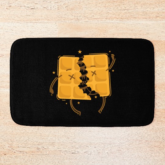 filled Waffle Dough Pastry Baker Snack Bath Mats