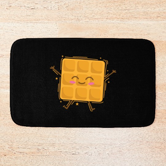 funny Waffle Pastry Baker Dough Bath Mats