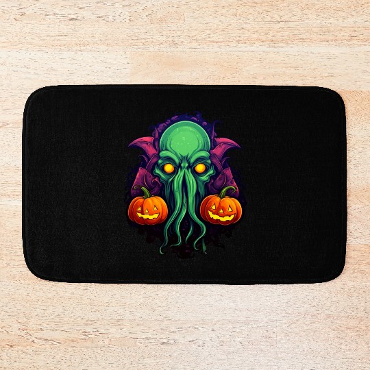 Halloween with Cthulhu Bath Mats