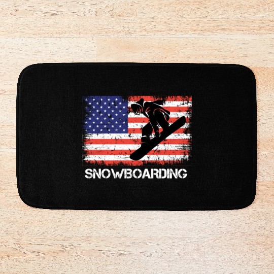 America Snowboarding Stars and Stripes Snowboard Bath Mats