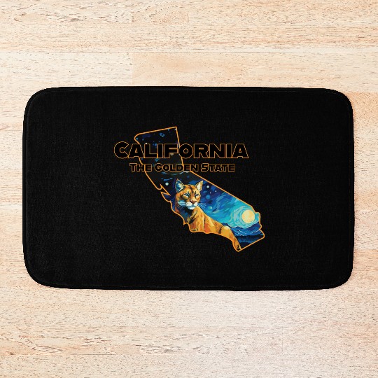 California Wildlife - mountain lion Bath Mats