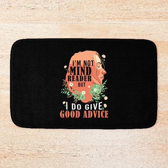 Funny Mental Health Quote Floral for School Psycho Bath Mats