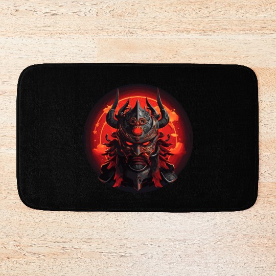 Samurai Mask Bath Mats