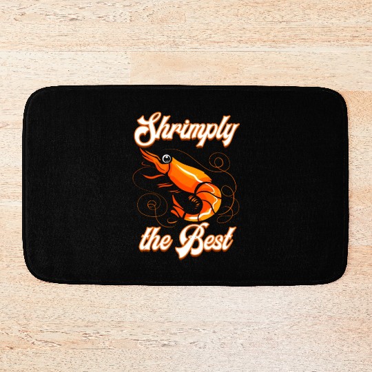 Funny shrimp food shrimp design for seafood chefs Bath Mats