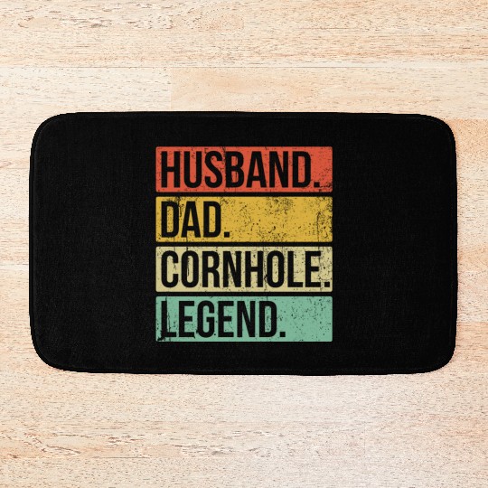 Cornhole Vintage Husband Dad Legend Bath Mats