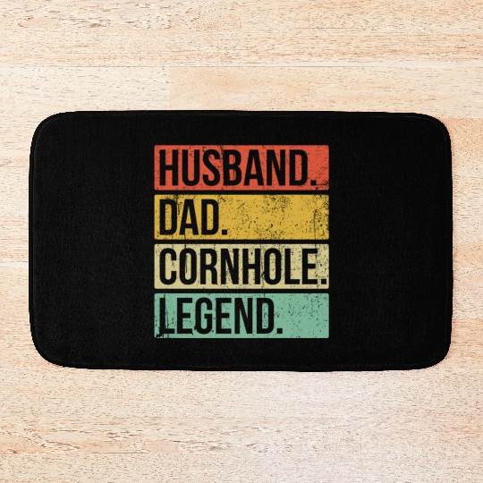 Cornhole Vintage Husband Dad Legend Bath Mats