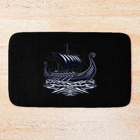 Viking Raiders: Norse Seafaring Art Bath Mats
