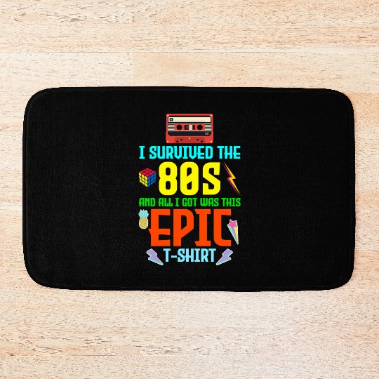 Retro Nostalgia Collage I Survived the '80s' Epic Bath Mats
