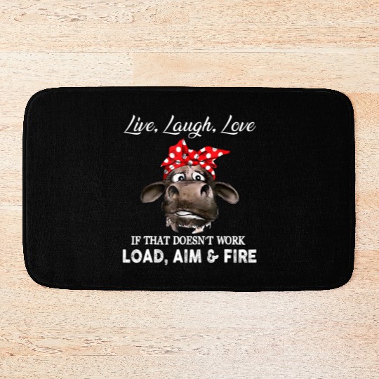 Live Laugh Love Cow Farmer Bath Mats