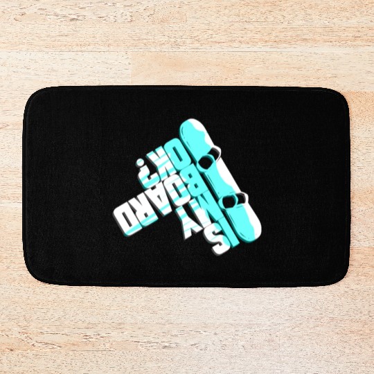 Funny Snowboarding Gift for Winter Holidays Bath Mats
