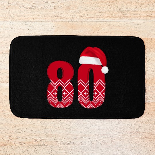 80th Birthday - Congratulations Number Eighty! Bath Mats