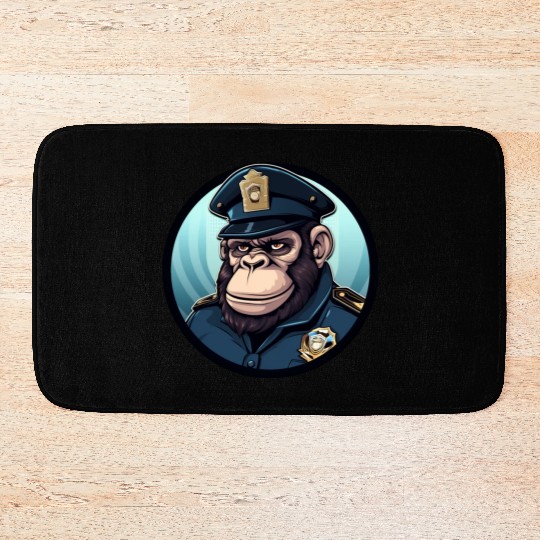 Police gorilla Bath Mats