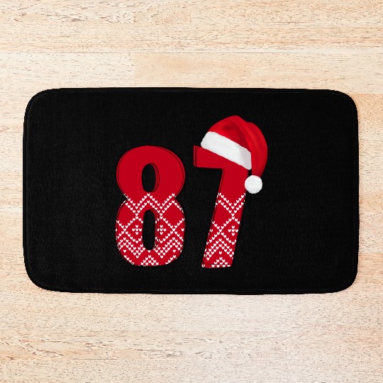 Age 87 - Congrats Christmas Number Eighty Seven Bath Mats