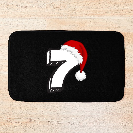 Lucky Number 7 - Christmas Numbering Seven Bath Mats