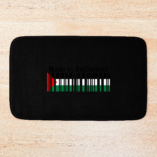 Made in Bethlehem Barcode Palestine Flag for Pales Bath Mats