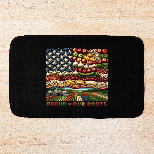 Roots of Pride: Eco-Friendly Harvest Flag Design Bath Mats