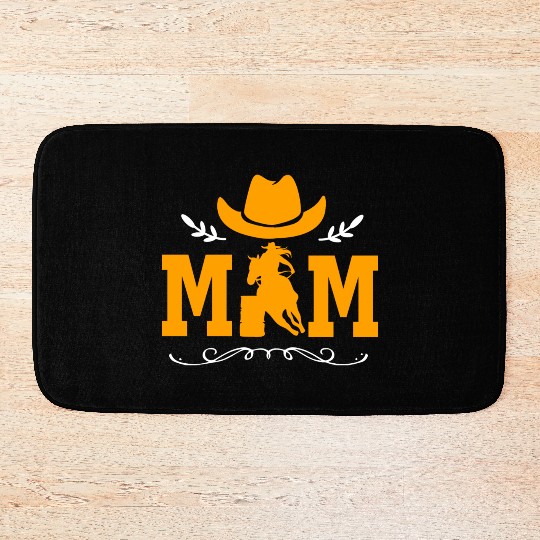 Mothers Day Cowgirl Horse Barrel Racing Mom Bath Mats