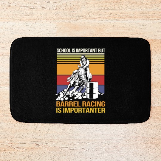 Funny Barrel Racing For Students Horse Riding Bath Mats