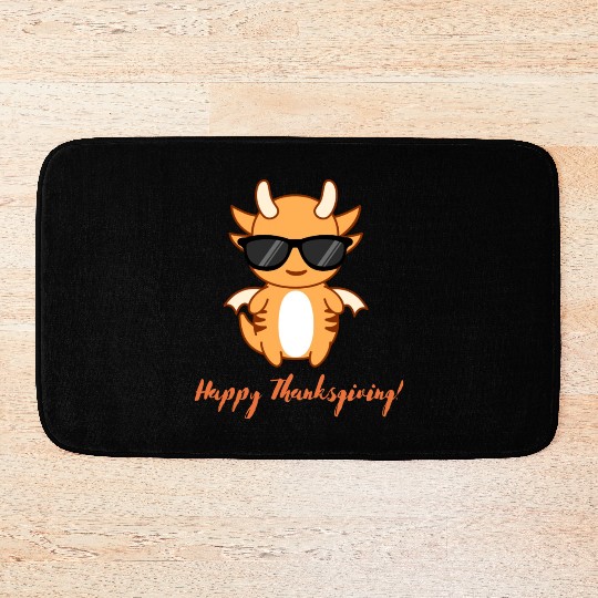 Happy Thanksgiving - Thanksgiving cartoon design Bath Mats